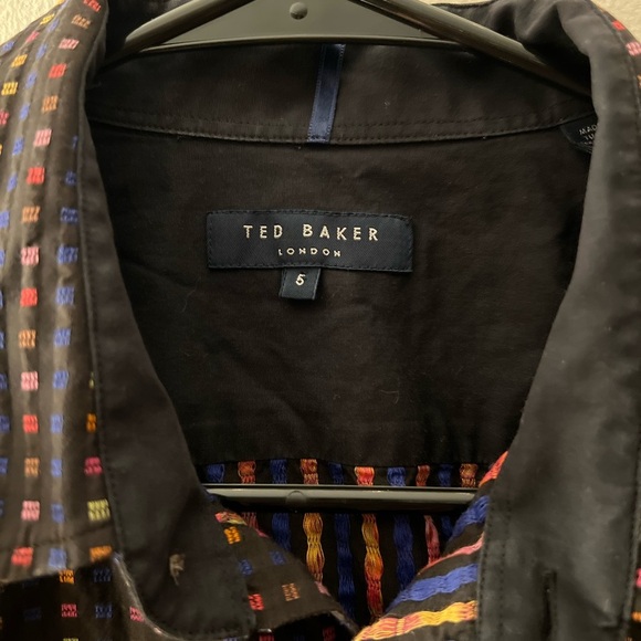 Ted Baker London Black Multicolor Button Down Shirt, size L - Picture 13 of 13
